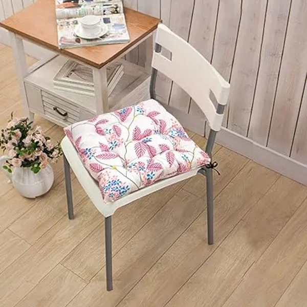 White_&_Pink_Microfiber_Cotton_Chair_Pads_with_four_corner_Ties