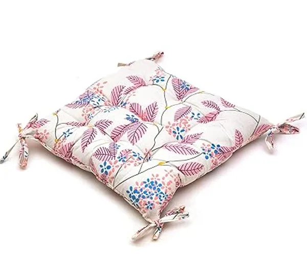 White_&_Pink_Microfiber_Cotton_Chair_Pads_with_four_corner_Ties