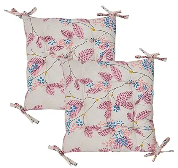 White_&_Pink_Microfiber_Cotton_Chair_Pads_with_four_corner_Ties