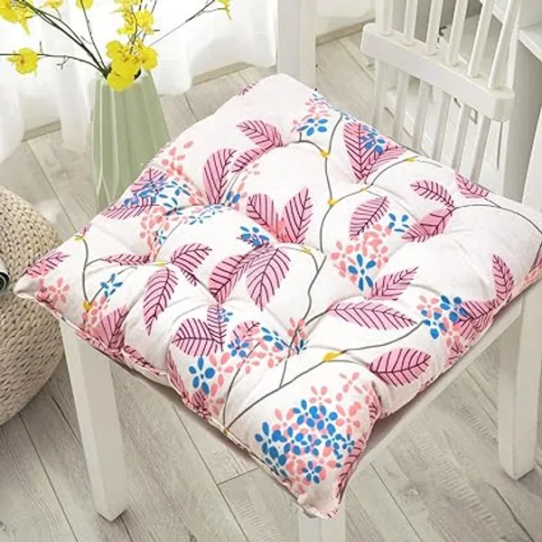 White_&_Pink_Microfiber_Cotton_Chair_Pads_with_four_corner_Ties