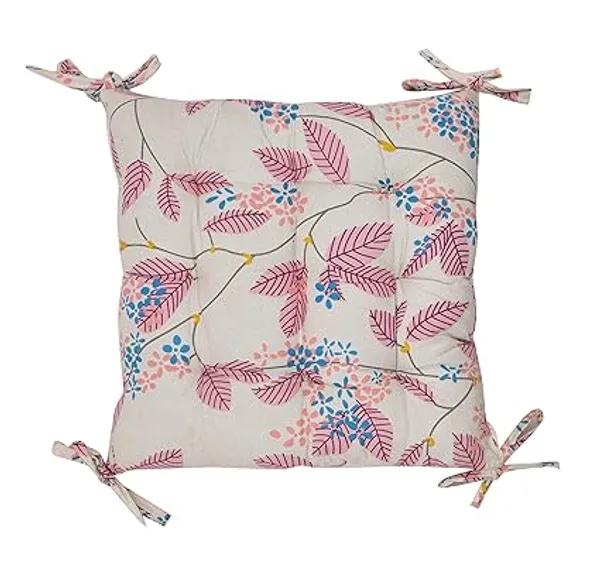 White_&_Pink_Microfiber_Cotton_Chair_Pads_with_four_corner_Ties
