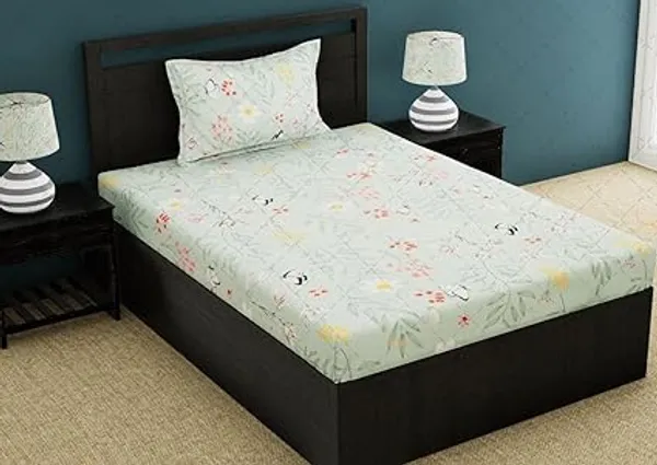 Green_Microfiber_Cotton_Fitted_Bedsheet_with_1_Pillow