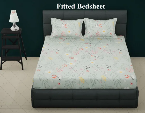 Green_Microfiber_Cotton_Fitted_Bedsheet_with_2_Pillow