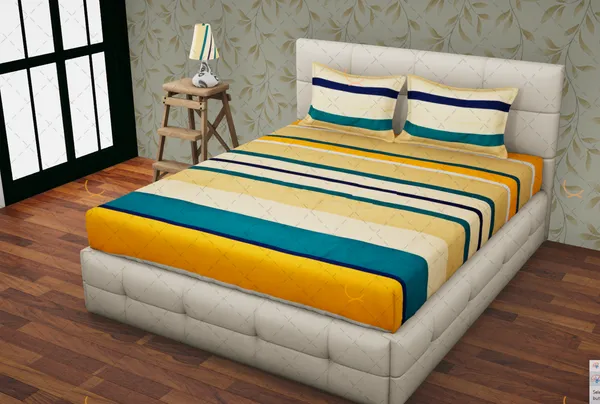 Multi_Color_Microfiber_Cotton_Fitted_Bedsheet_with_2_Pillow