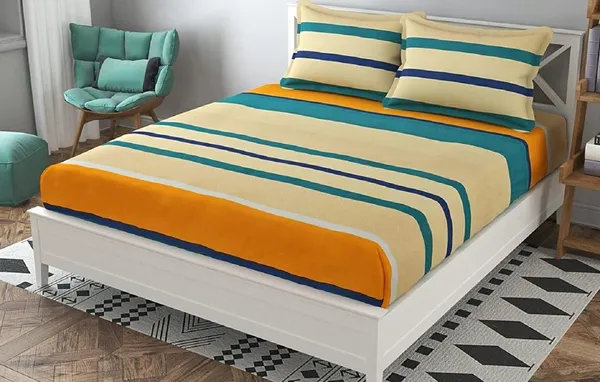 Multi_Color_Microfiber_Cotton_Fitted_Bedsheet_with_2_Pillow