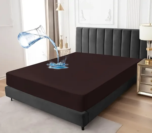 Brown_Microfiber_Cotton_Fitted_Terry_Mattress_Protector
