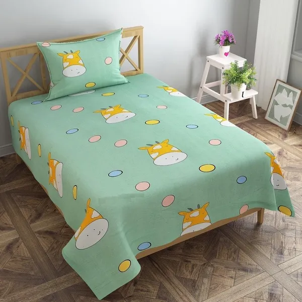 Microfiber_Cotton_Single_Bedsheet_with__Pillow_Cover