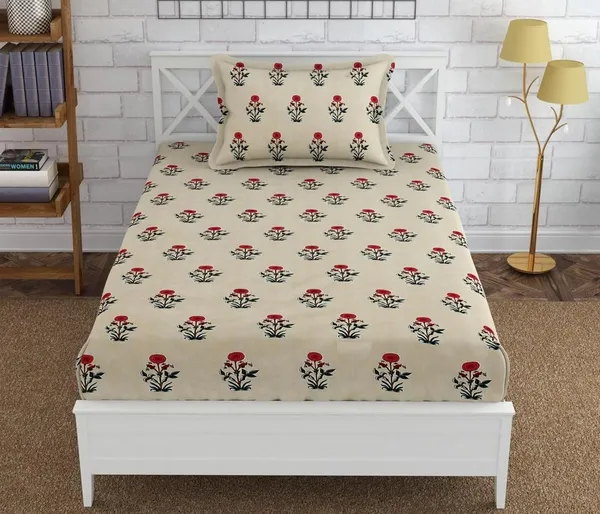 Microfiber_Cotton_Single_Bedsheet_with__Pillow_Cover