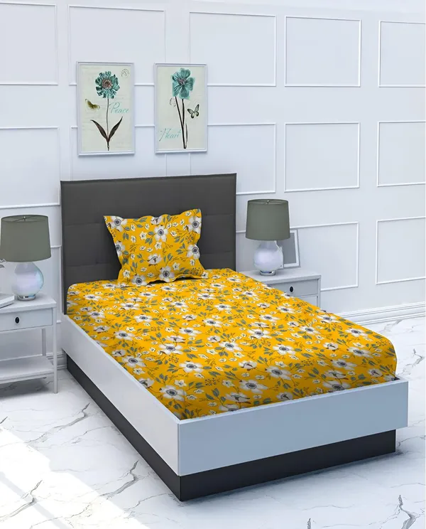 Microfiber_Cotton_Single_Bedsheet_with__Pillow_Cover