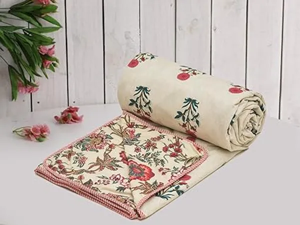 Red_&_Beige_Super_Soft_Microfiber_Cotton_Double_Dohar