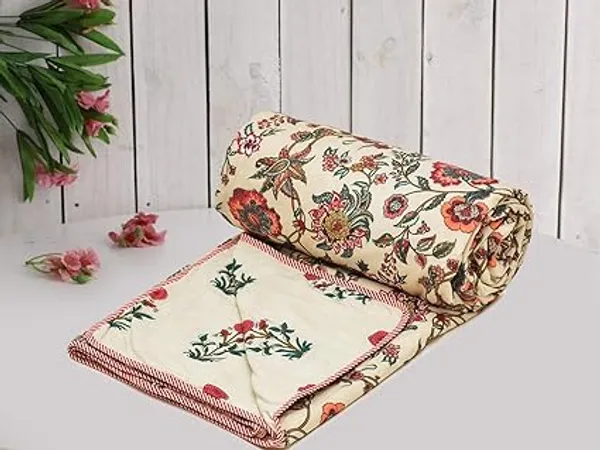 Red_&_Beige_Super_Soft_Microfiber_Cotton_Double_Dohar