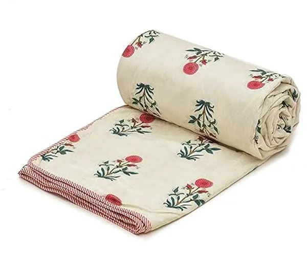 Red_&_Beige_Super_Soft_Microfiber_Cotton_Double_Dohar
