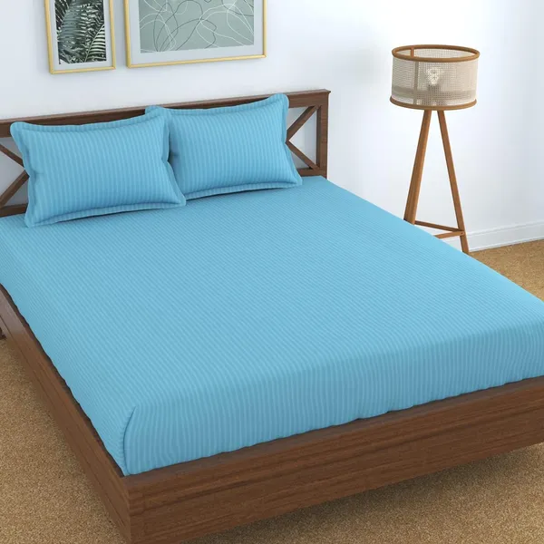 Sky_Blue_Microfiber_Cotton_Satin_Striped_Double_Bedsheet
