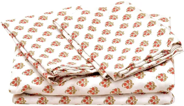 White_Microfiber_Cotton_Double_Bedsheet_With_Pillow_Cover