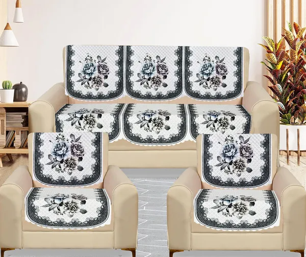 White_Velvet_Quilted_Floral_Sofa_Cover_5_Seater