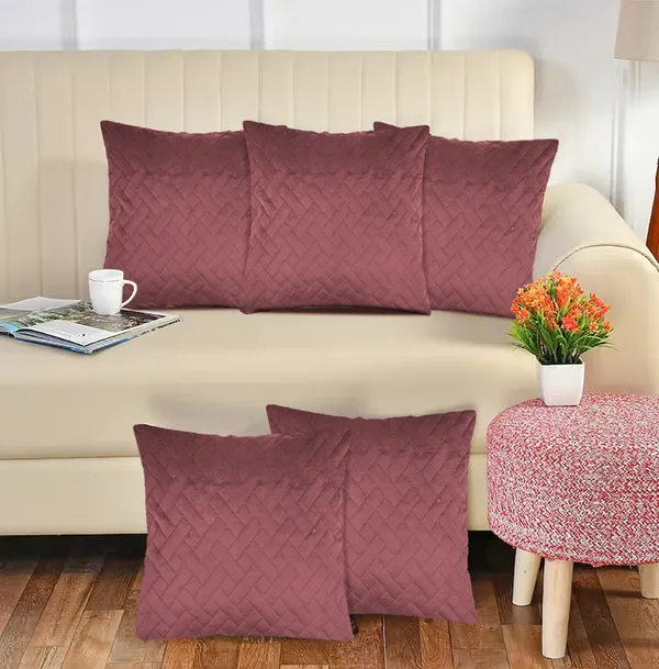 Peach_Premium_Quality_Velvet_Plain_Cushion_Cover