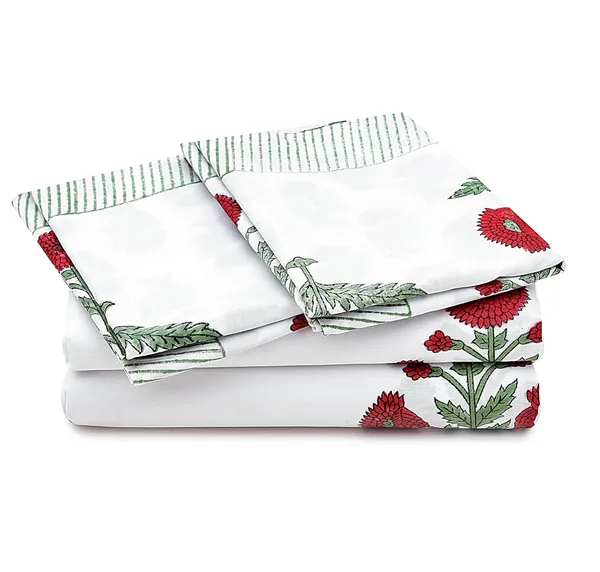 Red_Rajasthani_Hand_Block_Print_Cotton_Double_Bedsheet