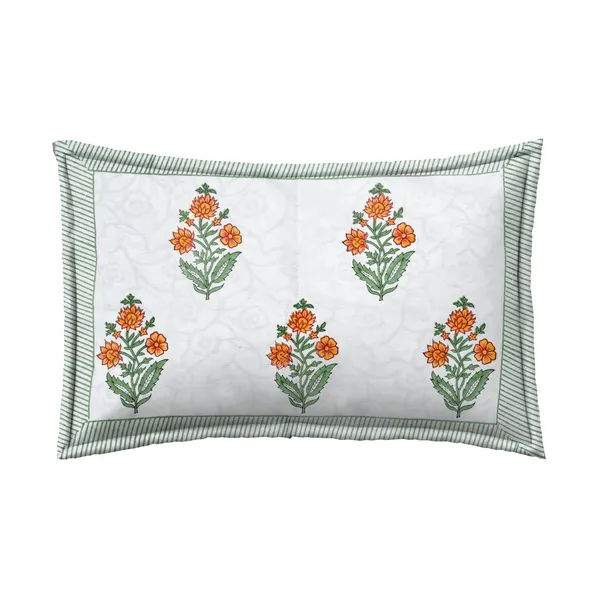 Orange_Rajasthani_Hand_Block_Print_Cotton_Double_Bedsheet