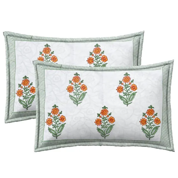 Orange_Rajasthani_Hand_Block_Print_Cotton_Double_Bedsheet