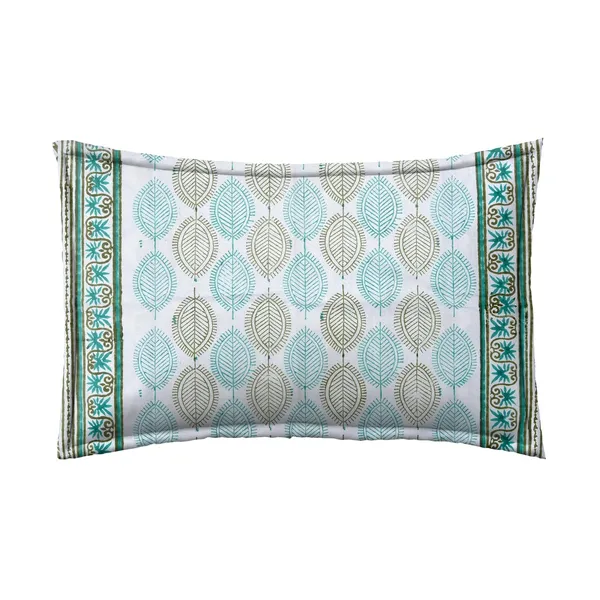 Green_&_Brown_Rajasthani_Hand_Block_Print_Cotton_Double_Bedsheet
