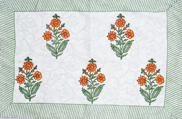 Orange_Rajasthani_Hand_Block_Print_Cotton_Double_Bedsheet