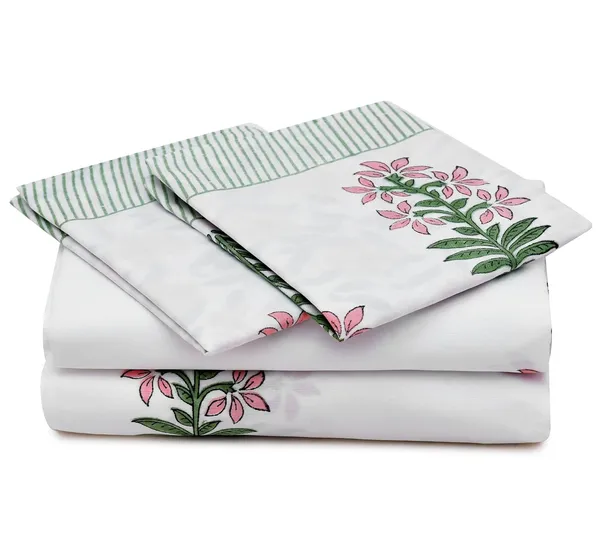 Pink_Rajasthani_Hand_Block_Print_Cotton_Double_Bedsheet