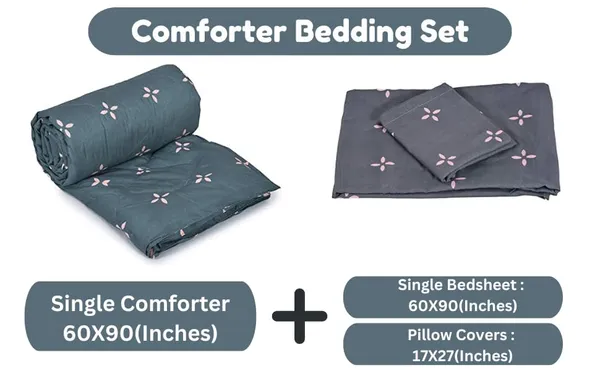 _Microfiber_Cotton_Single_Bedding_Set_With_Single_Comforter_,Single_Bedsheet__&_Pillow_Cover