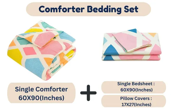_Microfiber_Cotton_Single_Bedding_Set_With_Single_Comforter_,Single_Bedsheet__&_Pillow_Cover