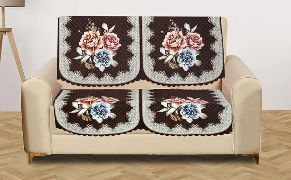 Brown_Velvet_Quilted_Floral_Sofa_Cover_4_Seater
