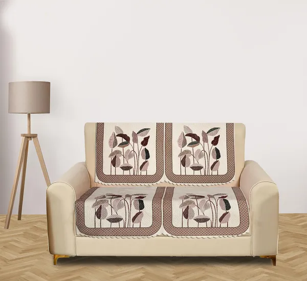 Cream_Velvet_Quilted_Floral_Sofa_Cover_2_Seater