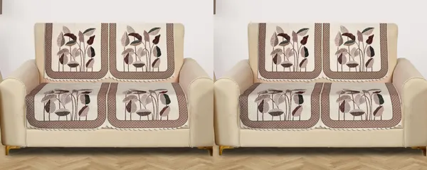 Cream_Velvet_Quilted_Floral_Sofa_Cover_5_Seater