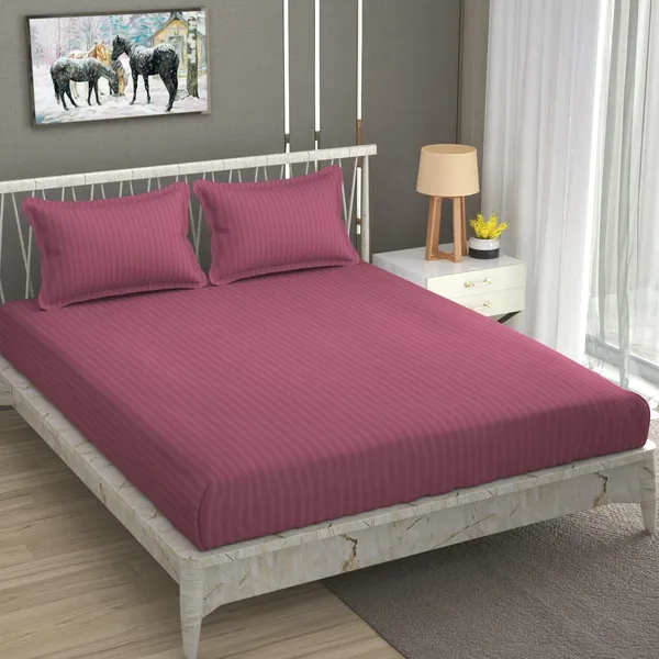 Carrot_Microfiber_Cotton_Satin_Striped_Double_Bedsheet