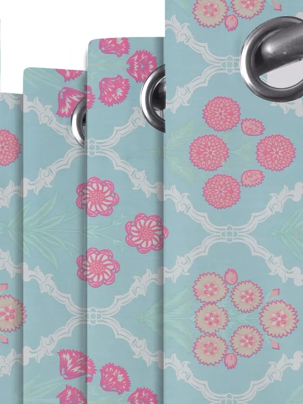 Floral_Green__Super_Soft_Brushed_Microfiber_Cotton_Curtains_For_Window