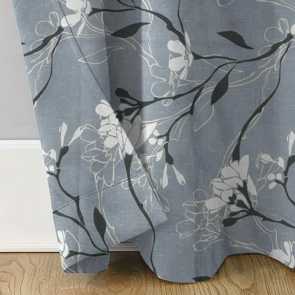 Floral_Grey_Super_Soft_Brushed_Microfiber_Cotton_Curtains_For_Window