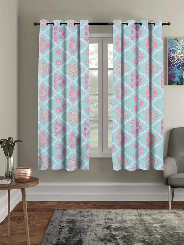 Floral_Green__Super_Soft_Brushed_Microfiber_Cotton_Curtains_For_Window