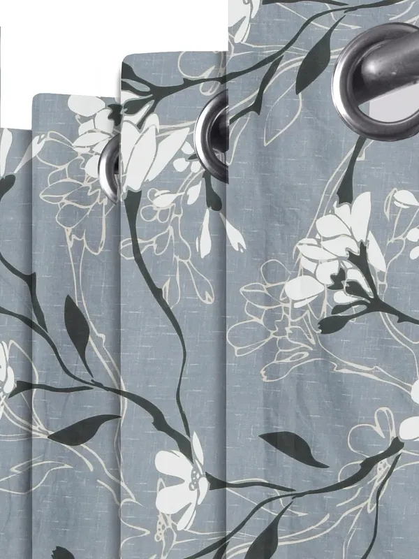 Floral_Grey_Super_Soft_Brushed_Microfiber_Cotton_Curtains_For_Window