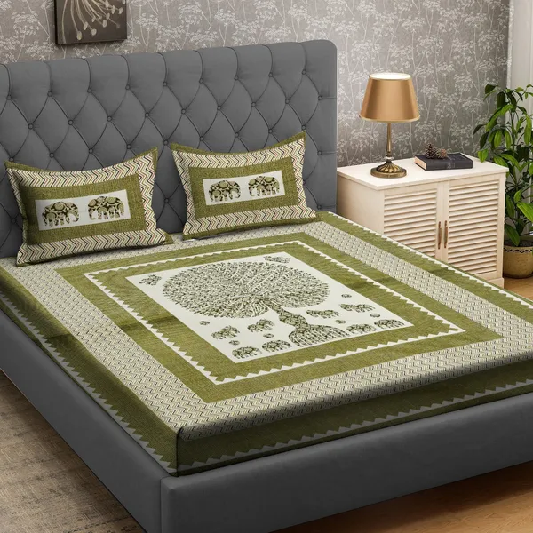 Green_Super_Soft_Cotton_King_Bedsheet