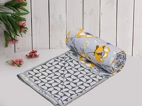Floral_Grey_Super_Soft_Brushed_Microfiber_Cotton_Single_Dohar
