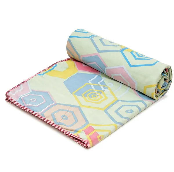 Pink_Geometric_Super_Soft_Brushed_Microfiber_Cotton_Single_Dohar