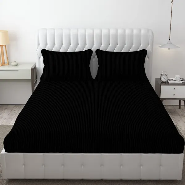 Black_Microfiber_Cotton_Satin_Striped_Double_Bedsheet