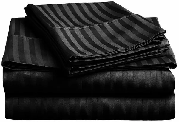 Black_Microfiber_Cotton_Satin_Striped_Double_Bedsheet