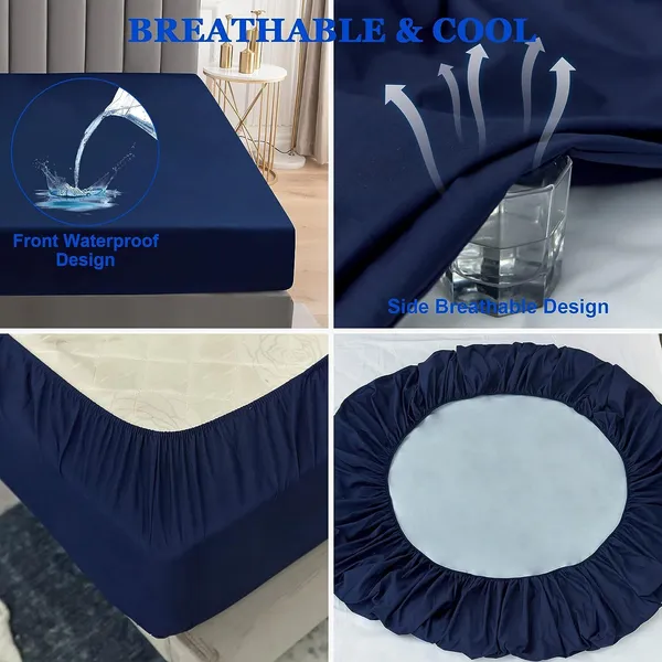 Blue_Microfiber_Cotton_Fitted_Terry_Mattress_Protector