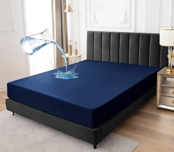 Blue_Microfiber_Cotton_Fitted_Terry_Mattress_Protector