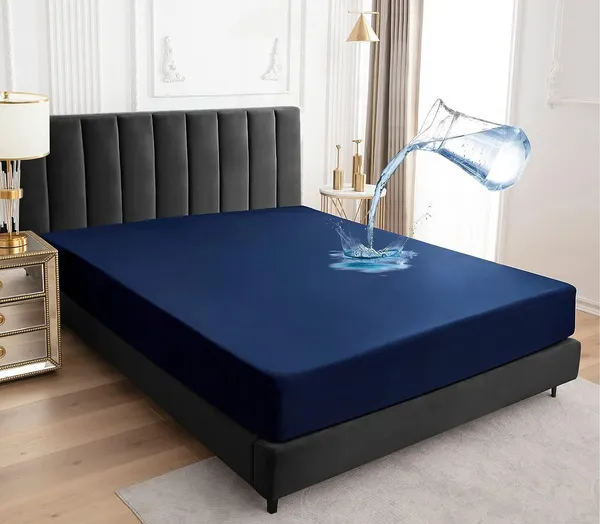 Blue_Microfiber_Cotton_Fitted_Terry_Mattress_Protector
