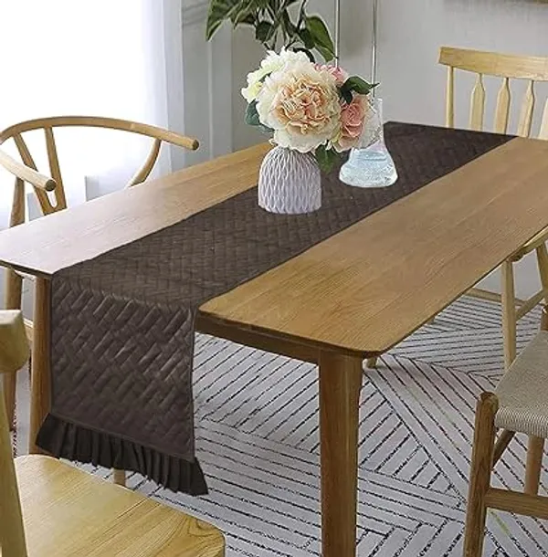 Brown_Velvet_Quilted_Table_Runner_With_Frill