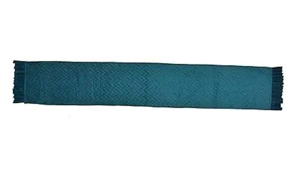 Cyan_Velvet_Quilted_Table_Runner_With_Frill