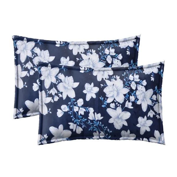 Floral_White&Blue__Soft,_Warm_&_Comfortable_Woolen_Bedsheet_For_Double_Bed_With_2_Pillow_Cover