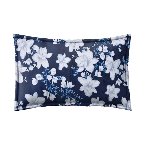 Floral_White&Blue__Soft,_Warm_&_Comfortable_Woolen_Bedsheet_For_Double_Bed_With_2_Pillow_Cover