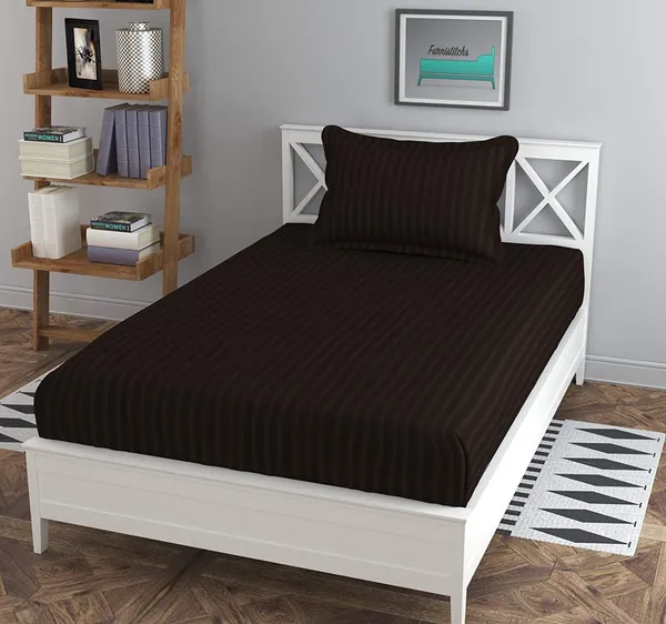 Brown_Microfiber_Cotton_Satin_Striped_Single_Bedsheet