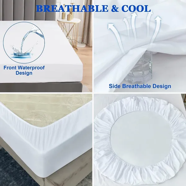 White_Microfiber_Cotton_Fitted_Terry_Mattress_Protector